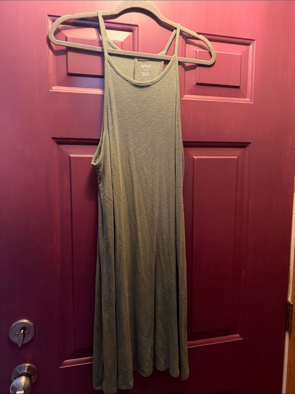 aerie Olive Racerback Maxi Tank Dress